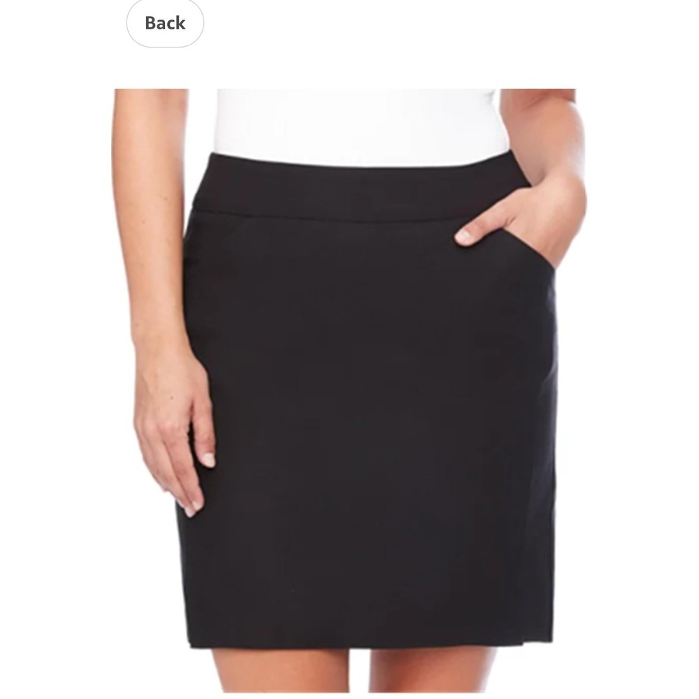 S.C. & CO. Black 360 Tummy Control Skort XL Stretch Pull On Skirt with Shorts
